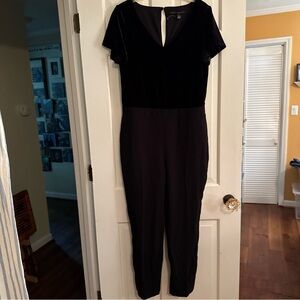 White House Black Market Velvet Black Jumpsuit